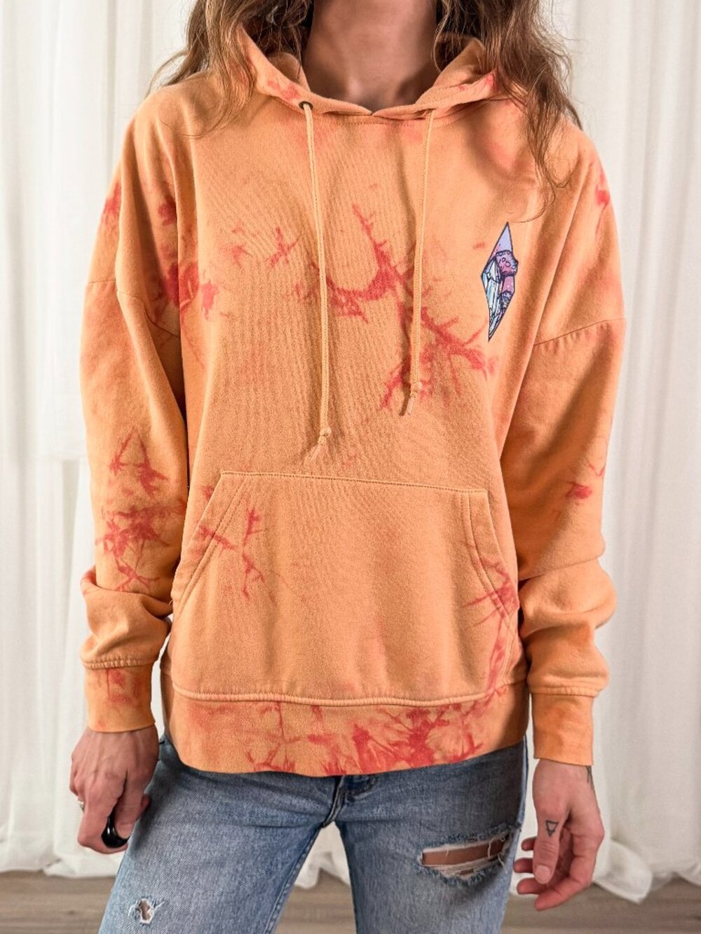 Empyre‎ tie dye mushroom hoodie Y2K skater grunge trippy graphic sweatshirt M
